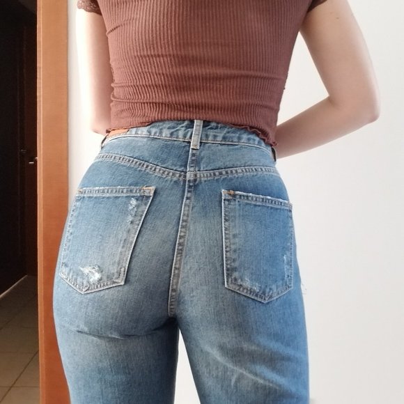 🌊 Zara high rise ripped jeans - Picture 2 of 16